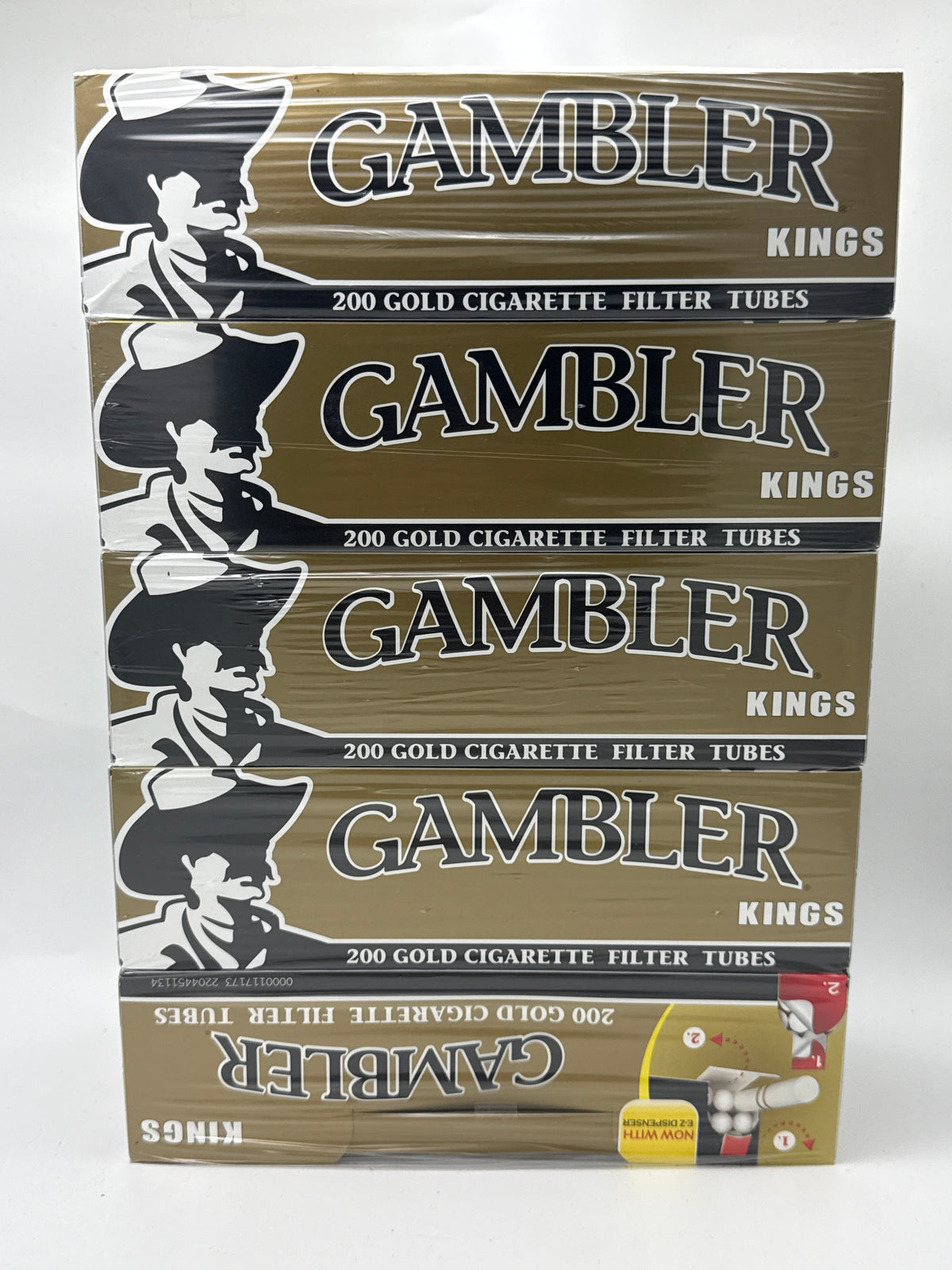 Gambler Cigarettes Tubes Lights King 5/200ct Gold