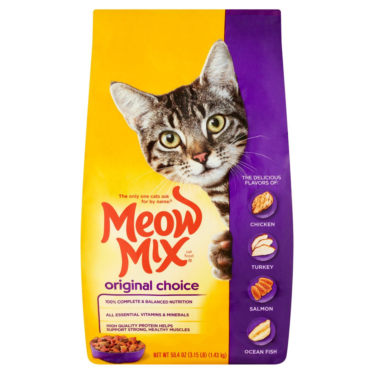 Meow Mix Original Choice 3.15lb 50.4oz 1.43kg