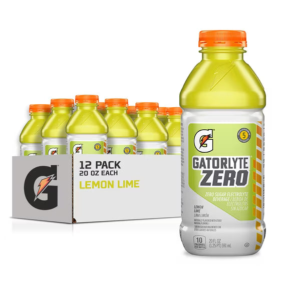 Gatorlyte Zero Lemon Lime 12/20oz