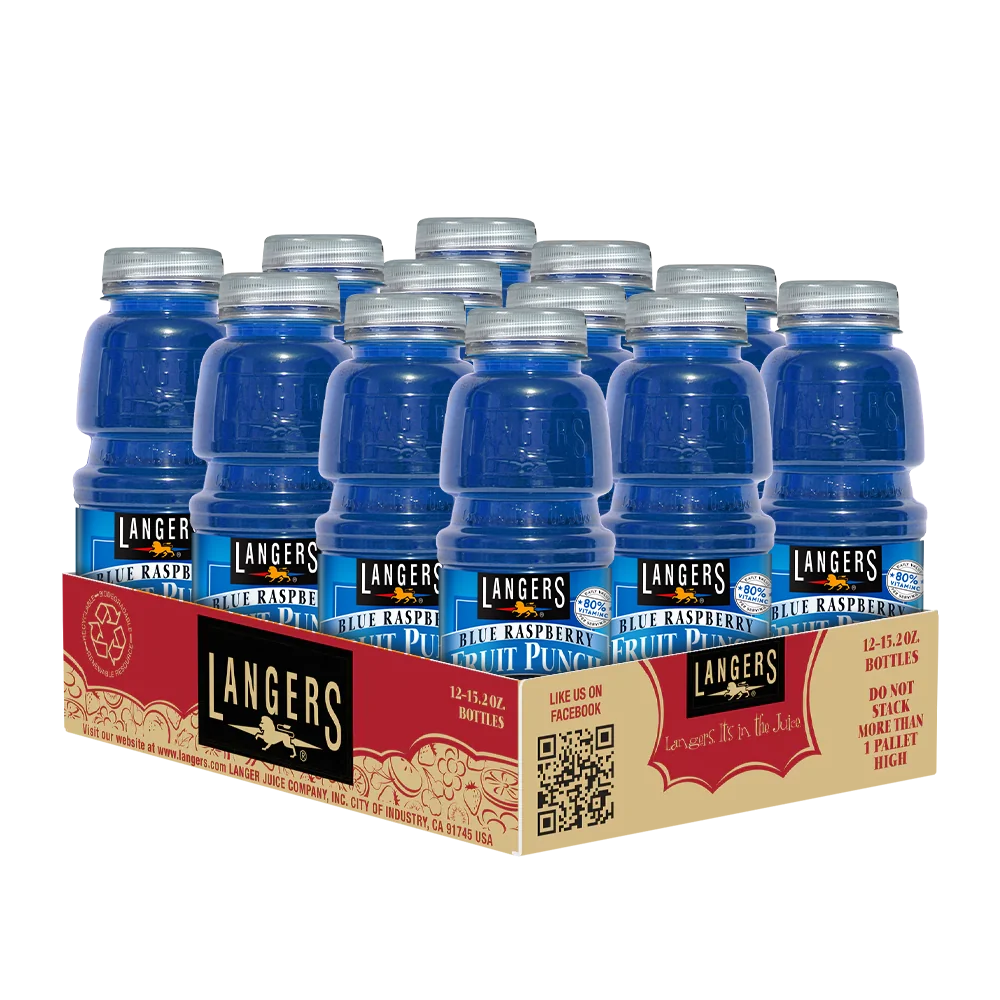 Langers Blue Raspberry  Fruit Punch 12/15.2oz