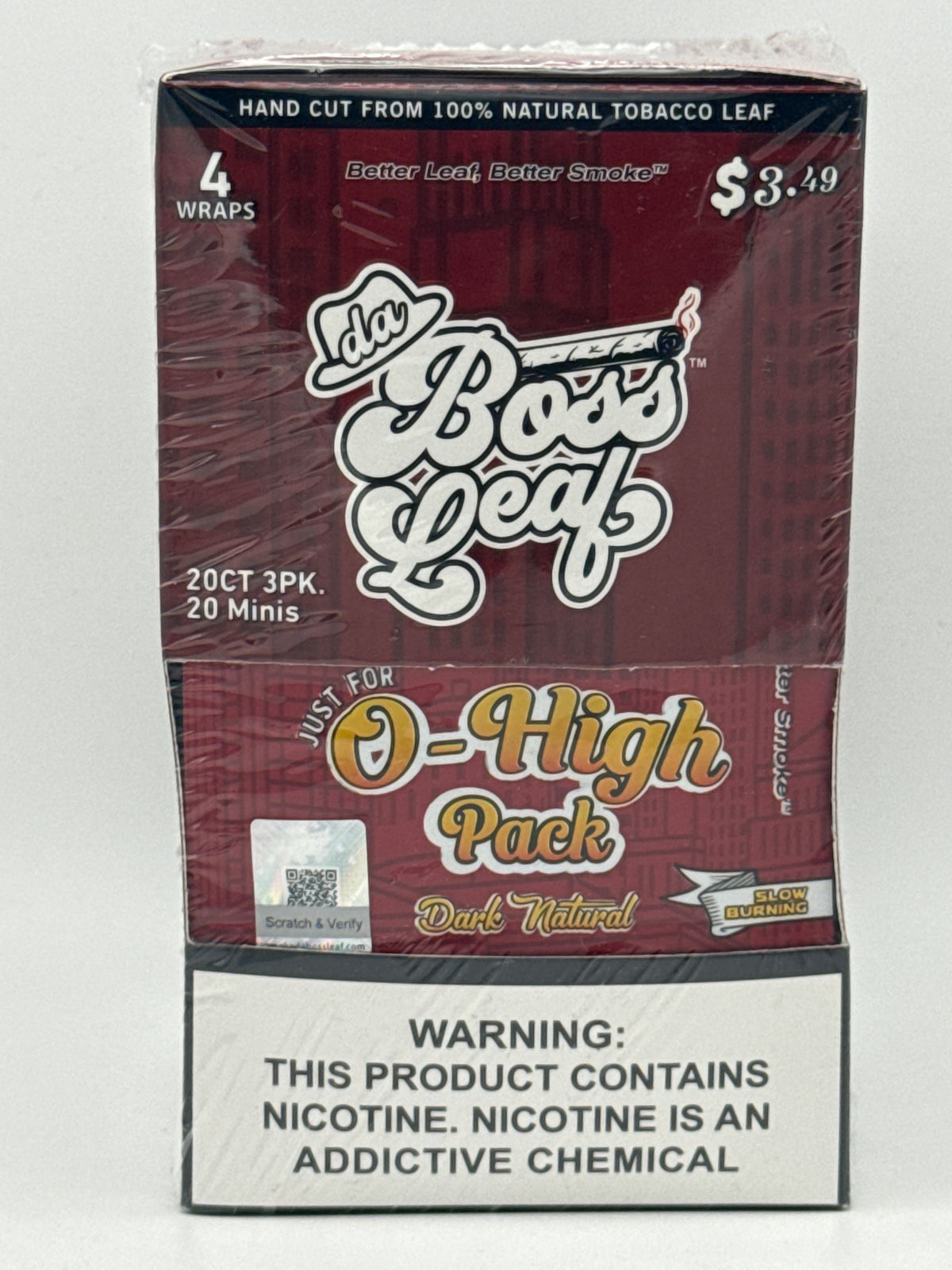 Da Boss Leaf Oh-Dark O-High Pack Tabacco Leaf 3ct