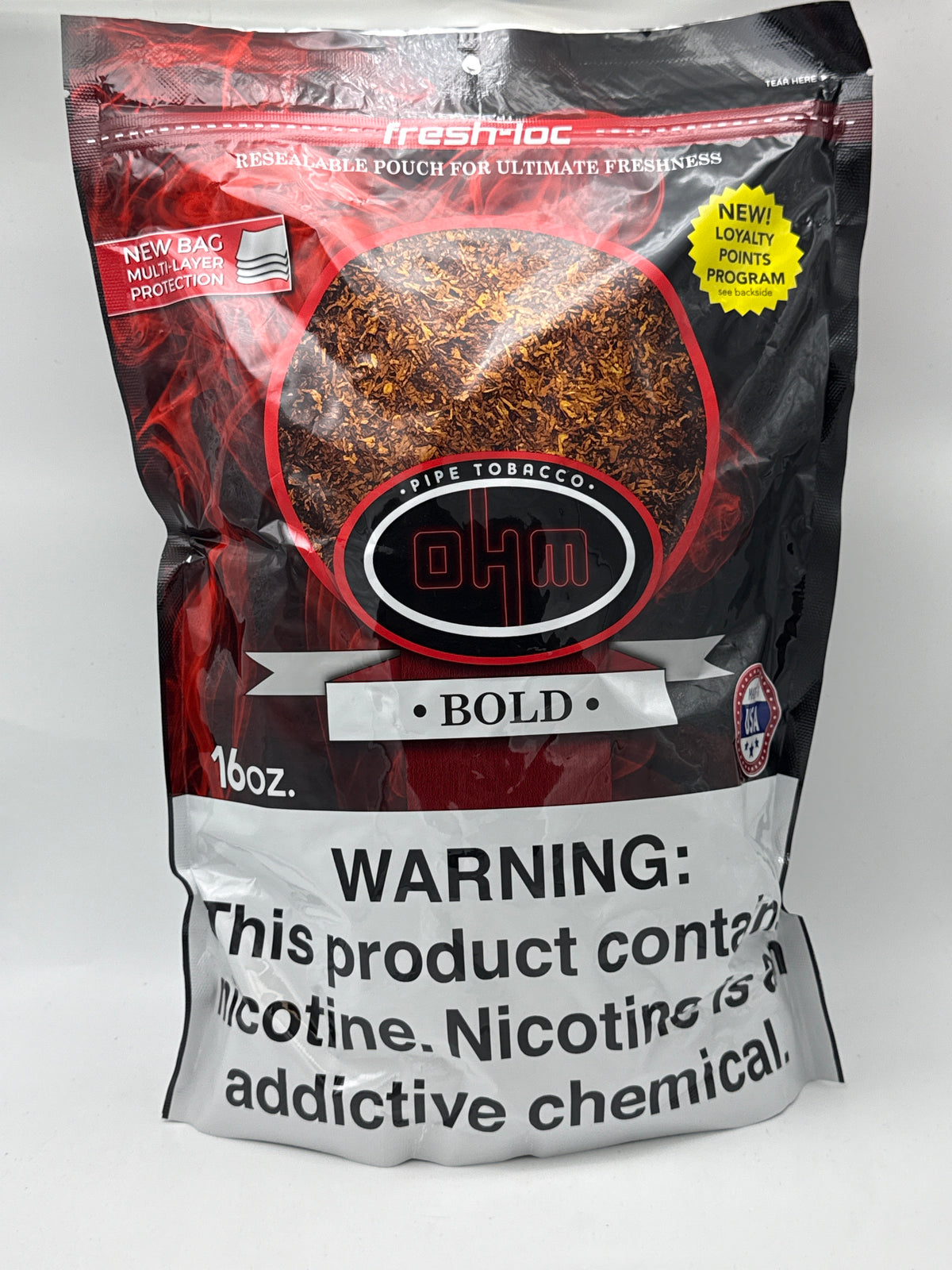 OHM Bold Pipe Tobacco 16oz Bag