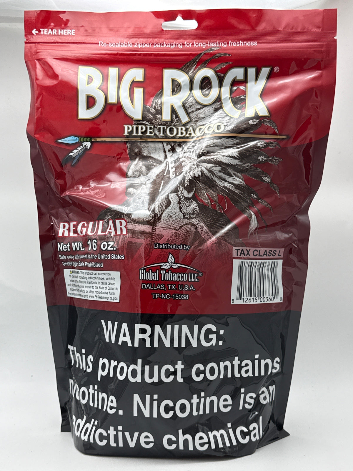 Big Rock Regular Pipe Tobacco 16oz Bags