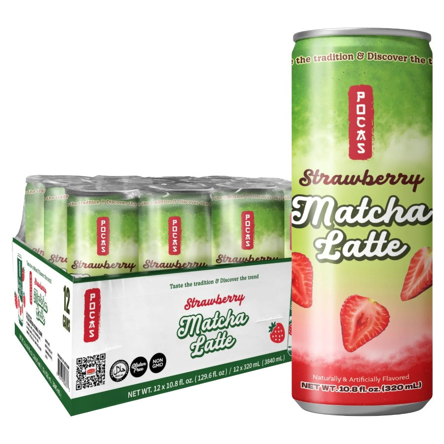 Pocas Strawberry Matcha Latte 12/10.8oz Cans