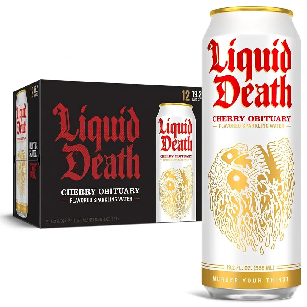 Liquid Death Cherry Obituary Soda Flavored Sparkli