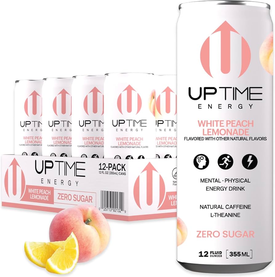 Up Time Energy White Peach Lemonade 12/12oz
