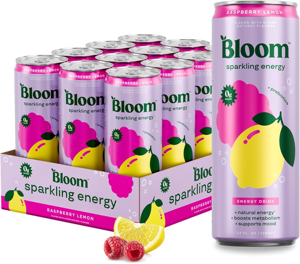 Bloom Sparkling Energy Raspberry Lemon 12/12oz