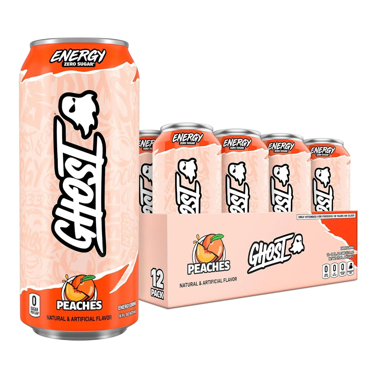 Ghost 12/16oz Peaches