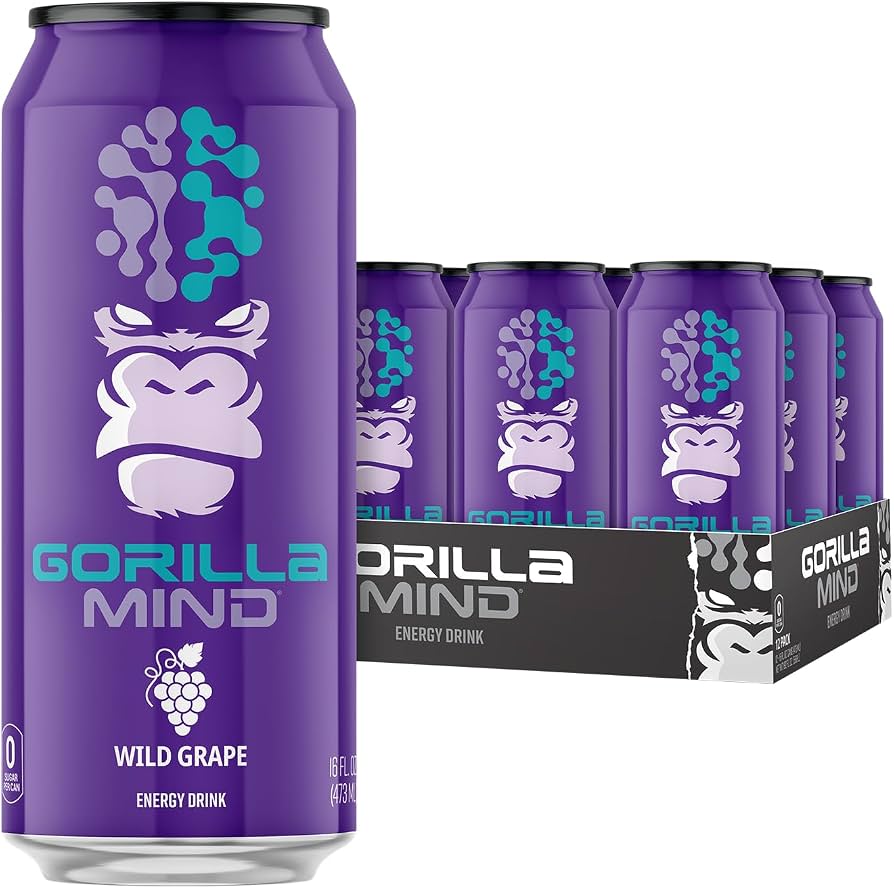 Gorilla Mind Energy Wild Grape 12/16oz