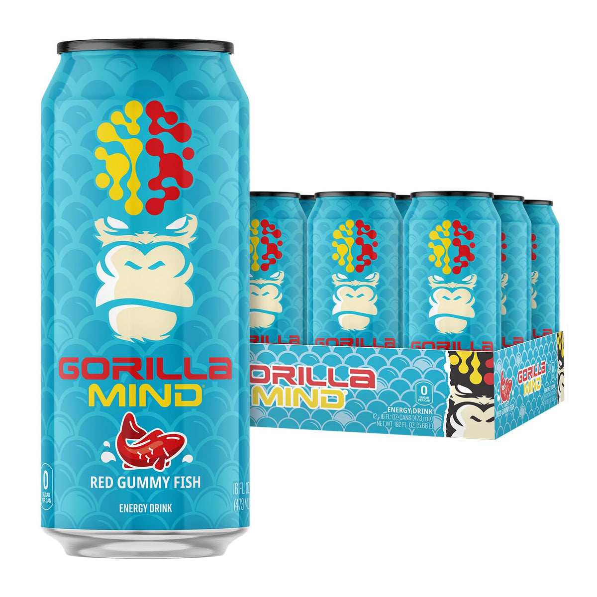 Gorilla Mind Energy Red Gummy Fish 12/16oz