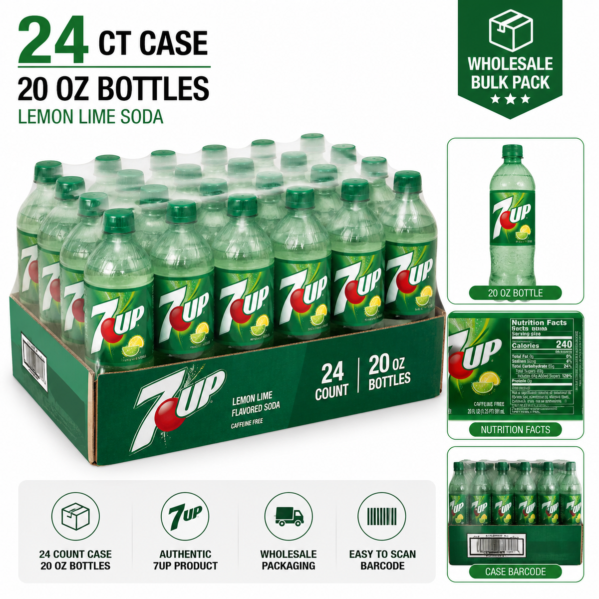 7up Lemon Lime Soda 24/16oz (473ml)