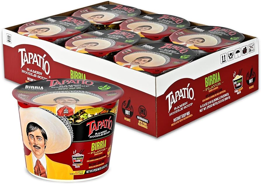 Tapatio Birria Ramen Noodle Soup 3.8oz 6 pack case