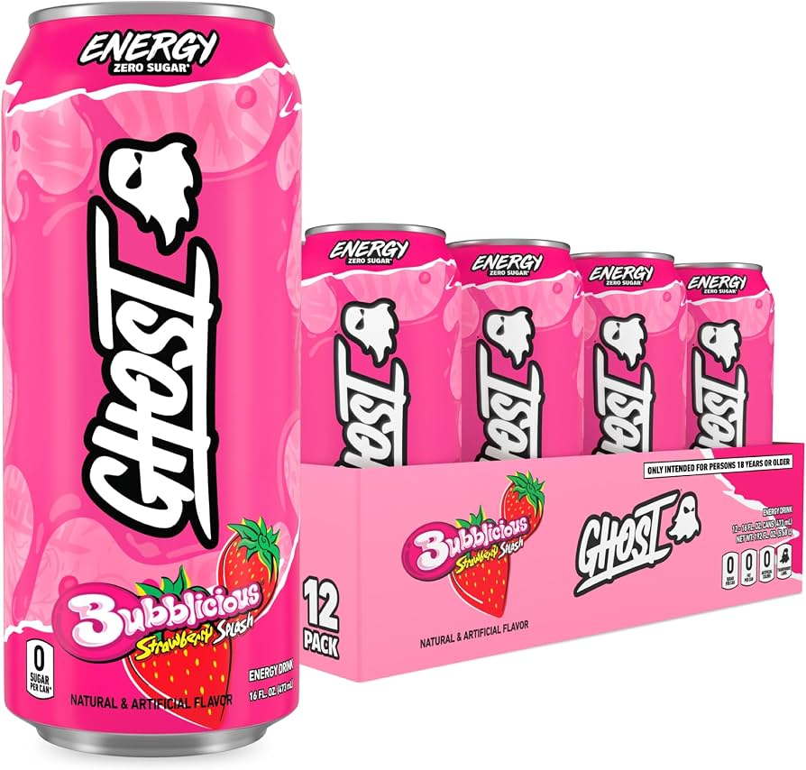 Ghost Bubblicious Strawberry Splash 12/16oz