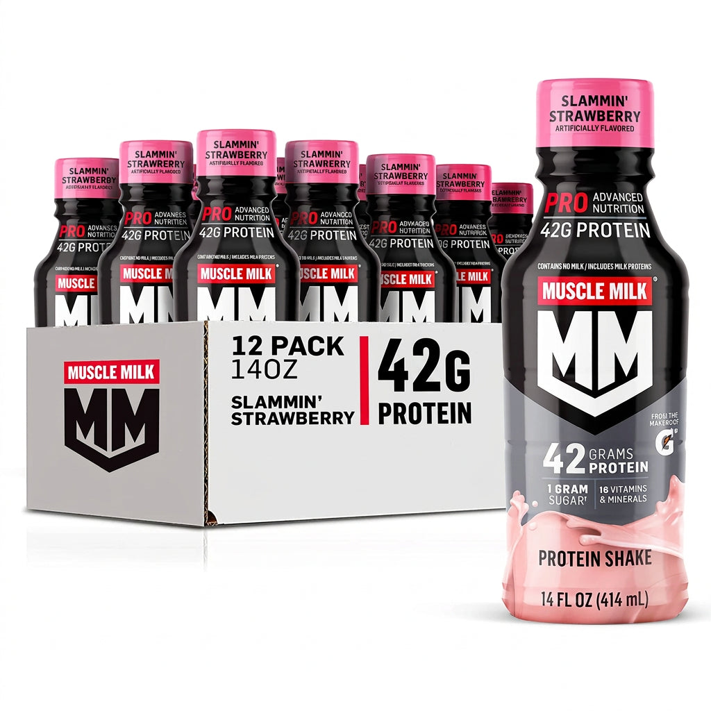 MuscleMilk Slammin' Strawberry 42g Protein 12/14oz