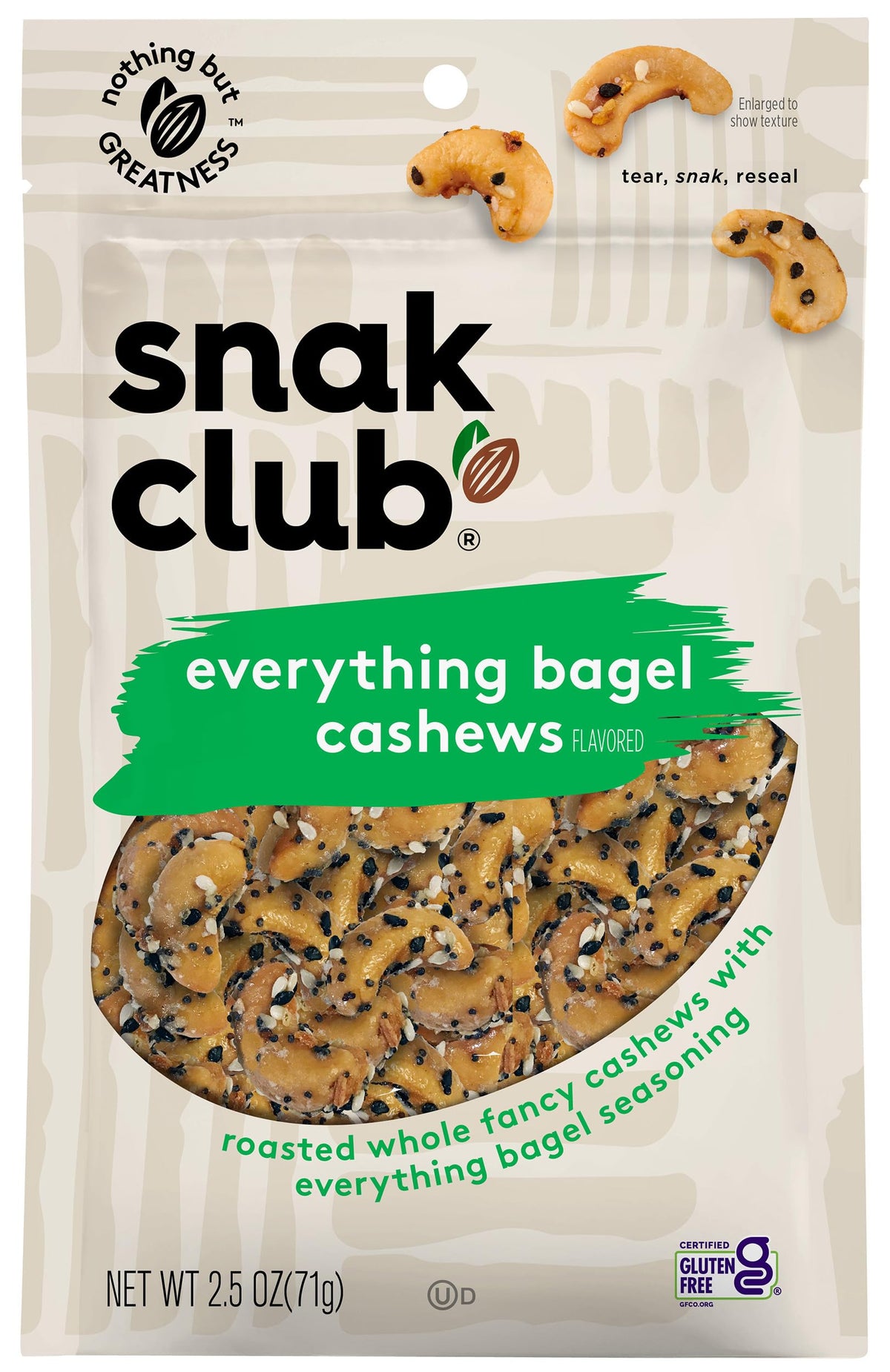 Snak Club Everything Bagel Cashews 6ct Bags