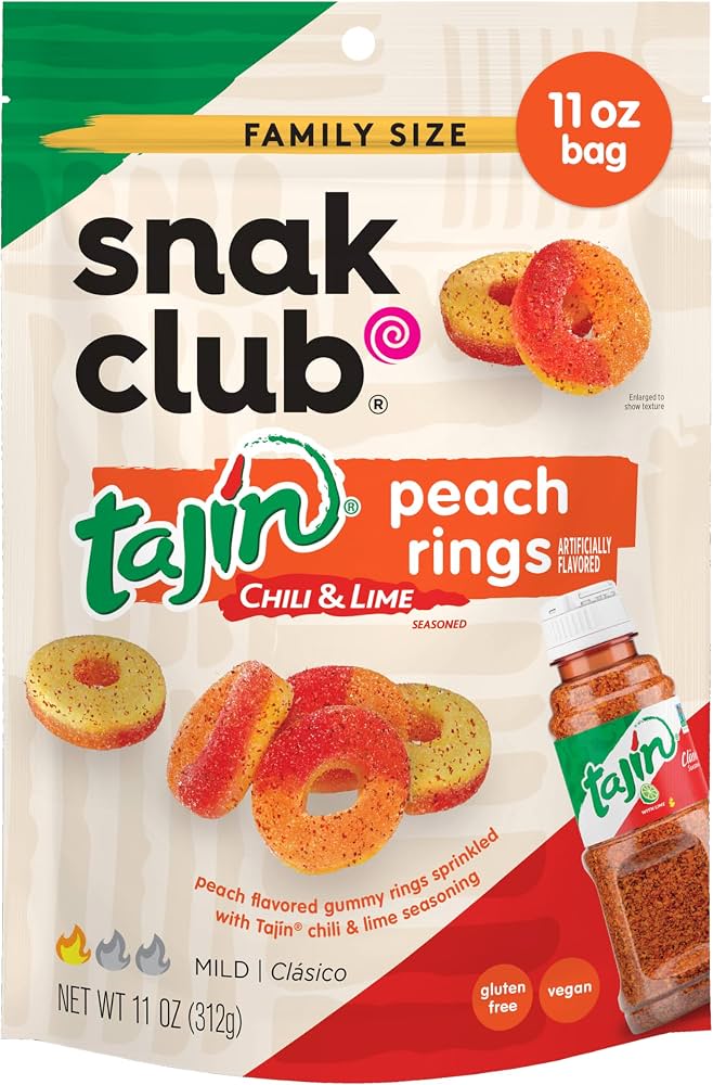 Snak Club Peach Rings 6ct Bags