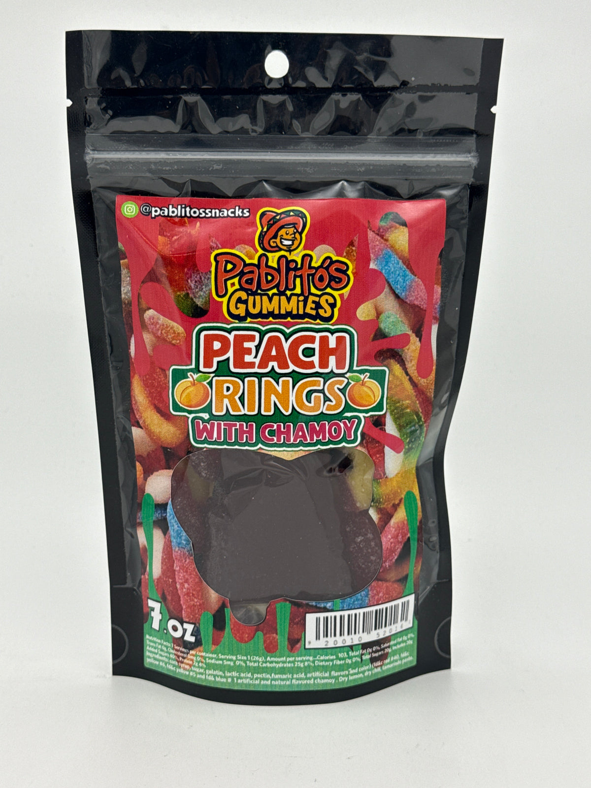Pablito's Camoy Peach Ring Gummies 7oz