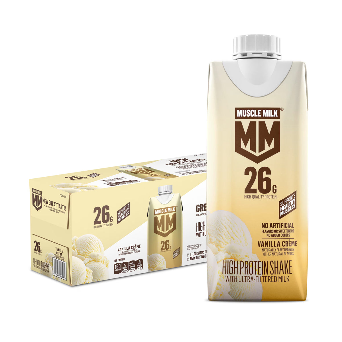 Muscle Milk Vanilla Creme 26g Protein Shake12/14oz