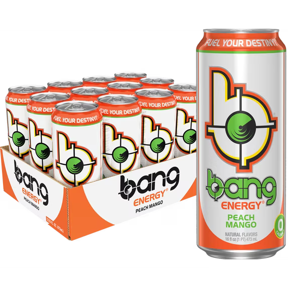 Bang Peach Mango Energy Drink 12/16oz (473ml)