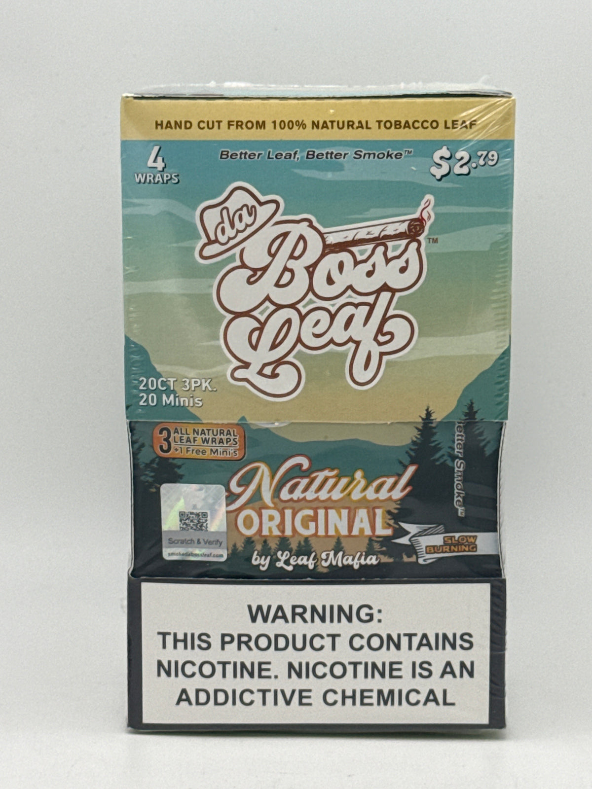 Da Boss Leaf Natural Original Tabacco Leaf 3ct