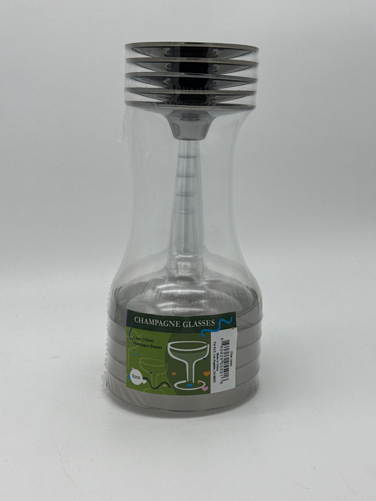 Champagne Glasses Plastic 5ct