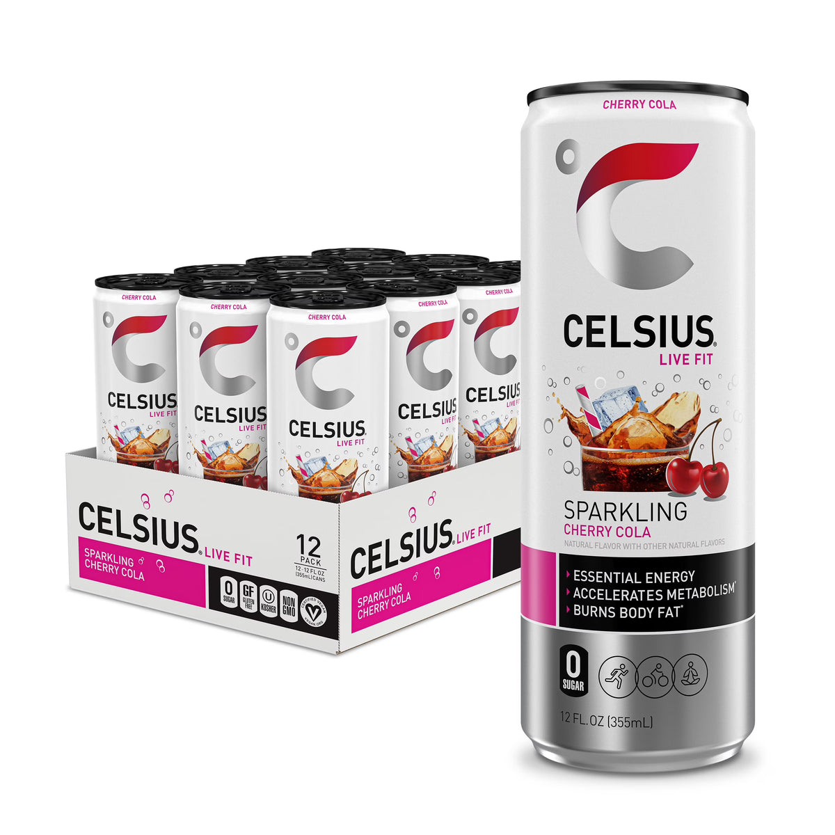 Celsius Sparkling Cherry Cola 12/12oz