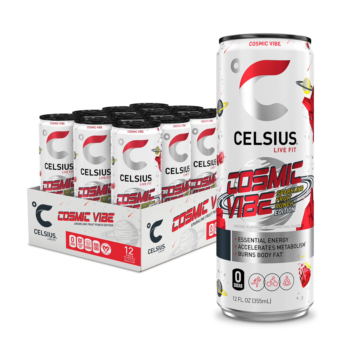 Celsius Sparkling Energy Drink Cosmic Vibe 12/12oz