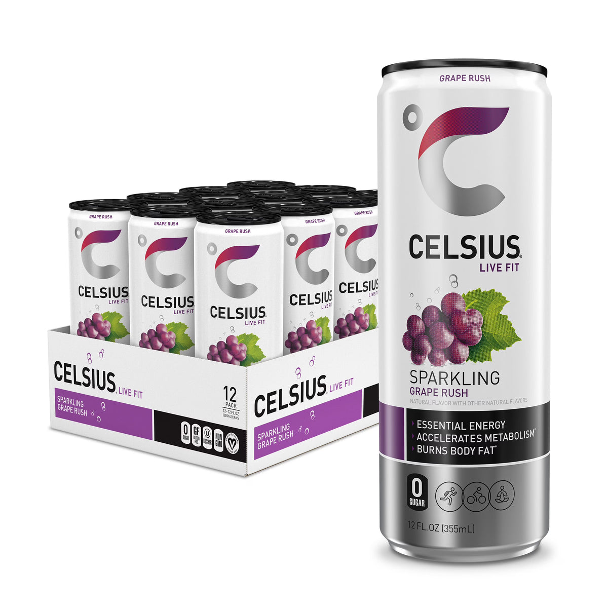 Celsius Sparkling Grape Rush 12/12oz (355ml)