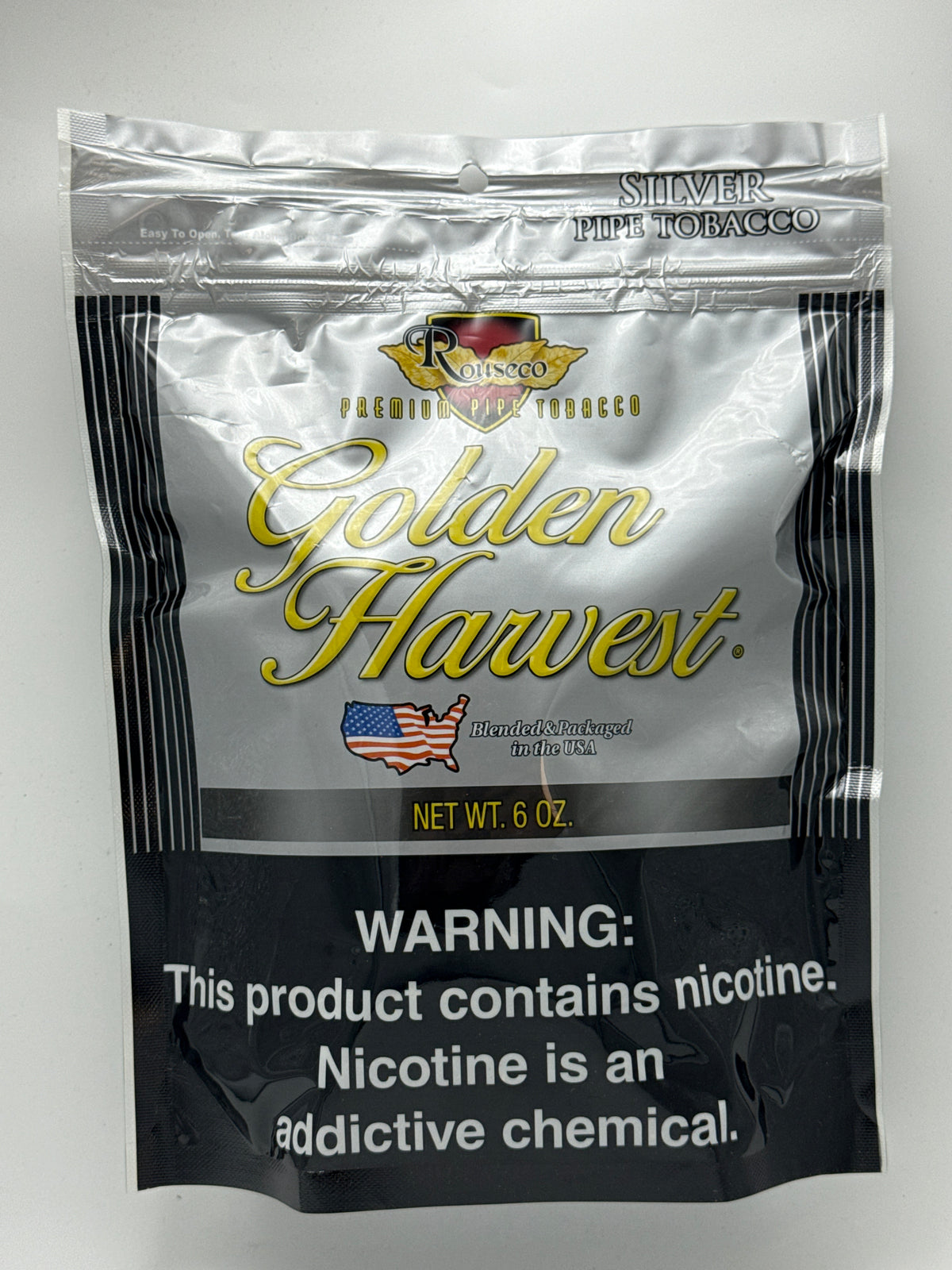 Golden Harvest Pipe Tobacco Silver Blend 6oz Bags