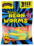Snackerz 2/$2 Sour Neon Worms 12/2.5oz Bags