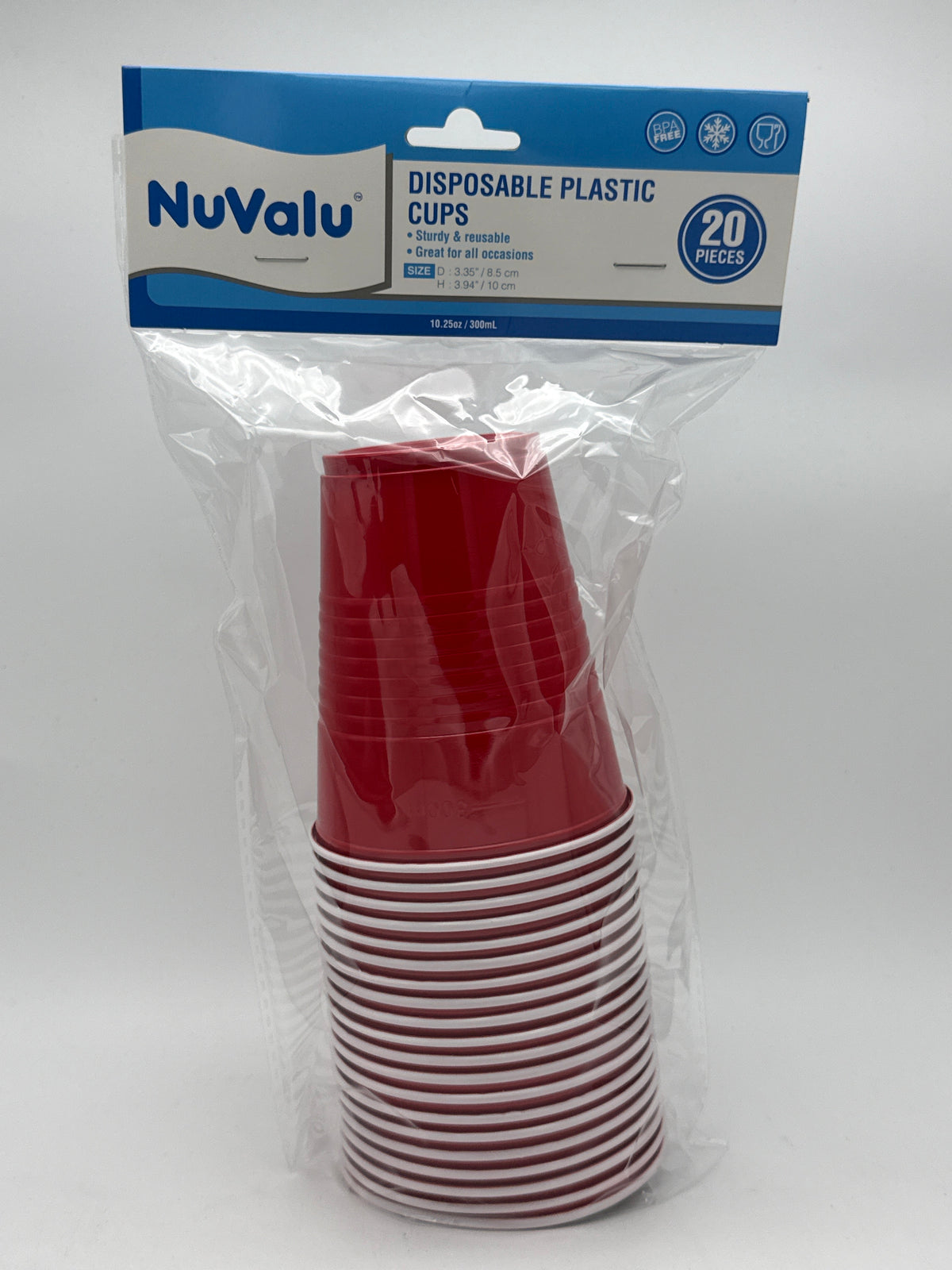 NuValu Disposable Plastic Cup 20ct 10.25oz/300ml