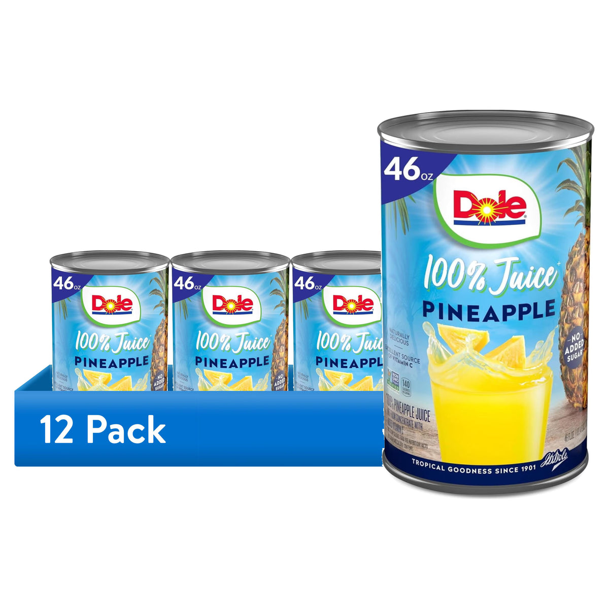 Dole Pineapple Juice 12/46oz 1.36 Liter Can