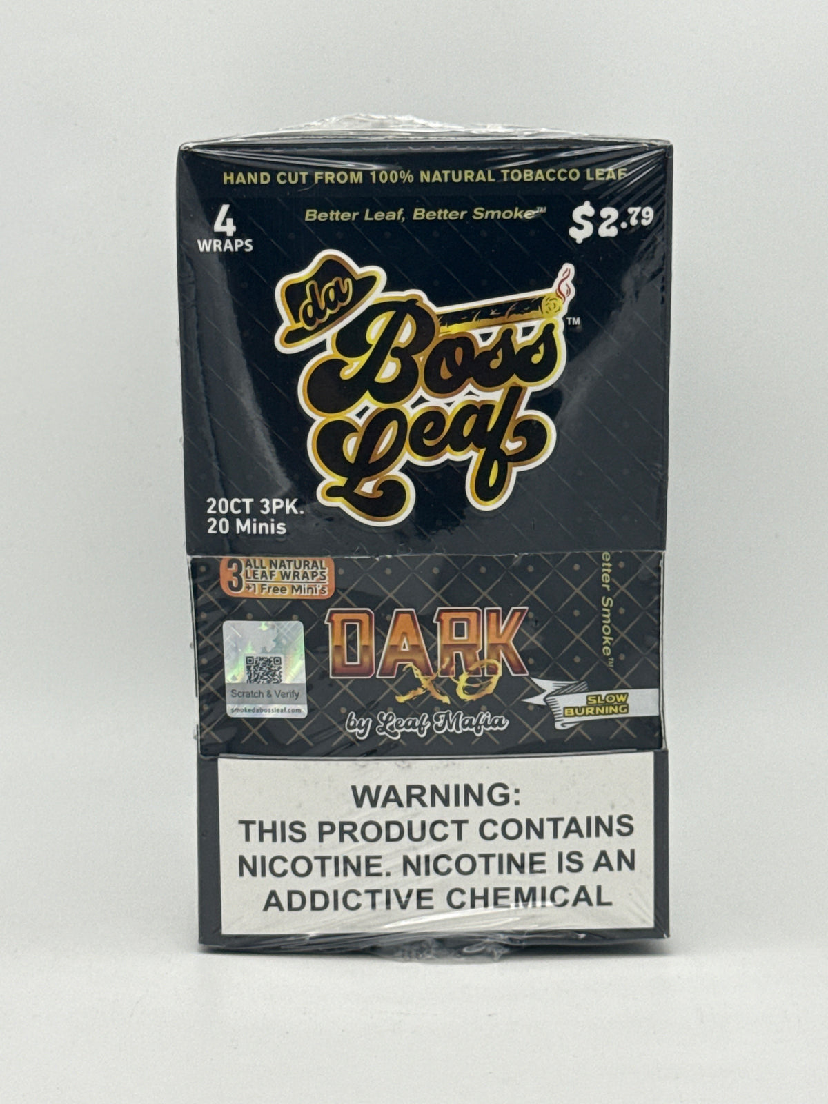 Da Boss Leaf Dark XO Natural Tabacco Leaf 3ct