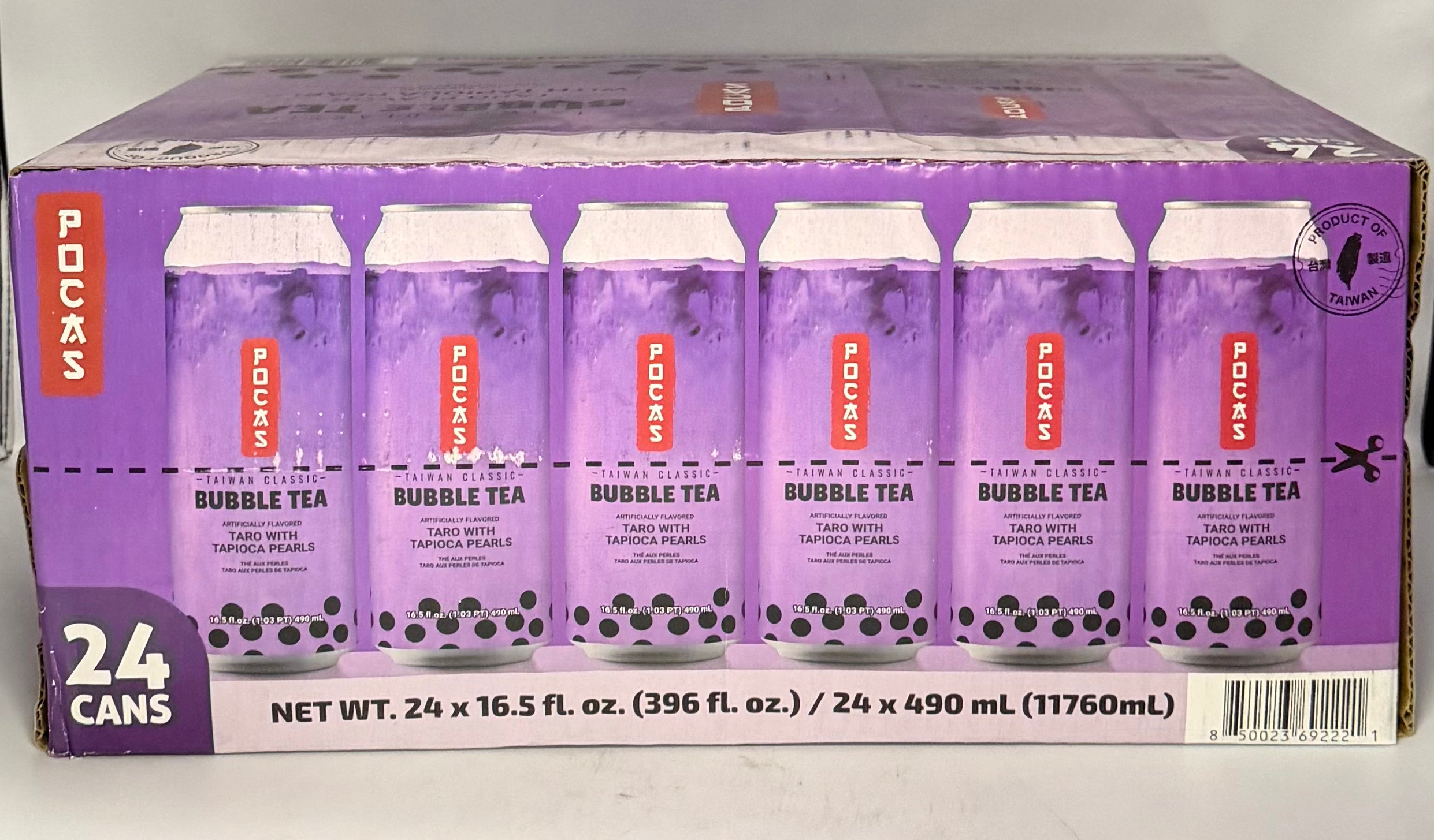 Pocas Bubble Tea Taro W/Tapioca Pearls 24/16.5oz