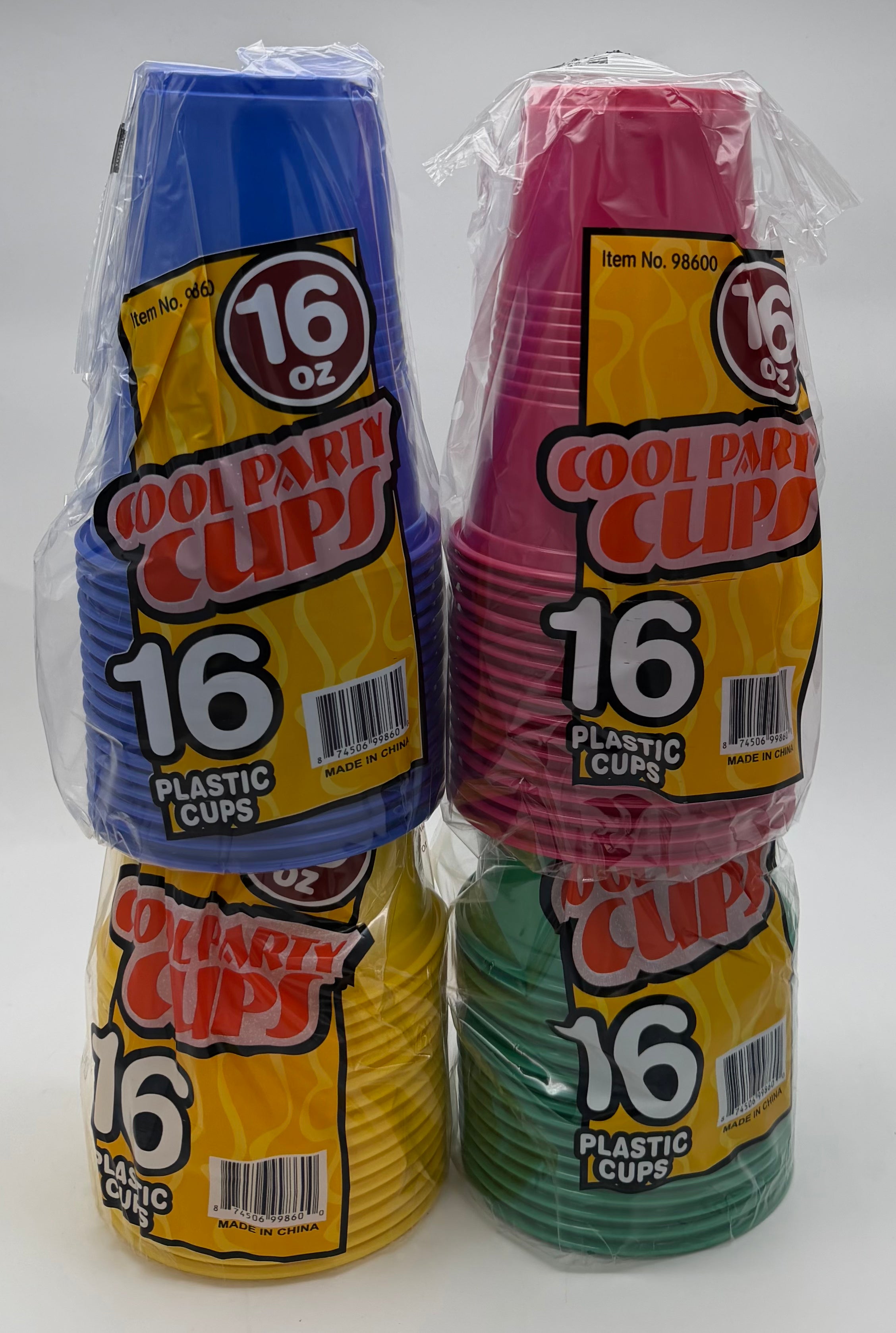 Cool Party Cups Plastic 16oz 15ct Blue & Red