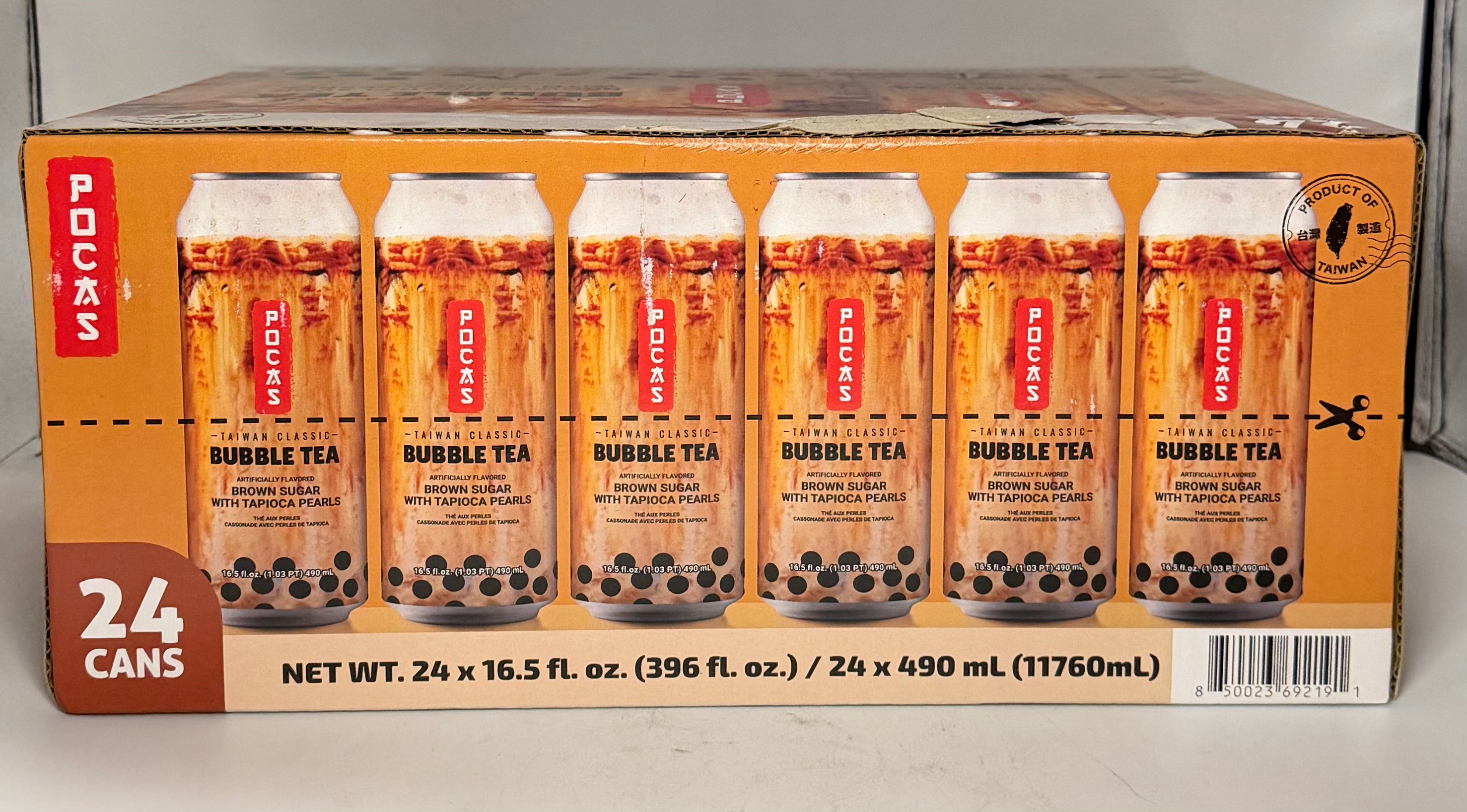 Pocas Bubble Tea Brown Sugar W/Tapioca P 24/16.5oz