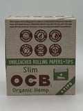 OCB Organic Unbleached Slim Paper + Tip 24ct
