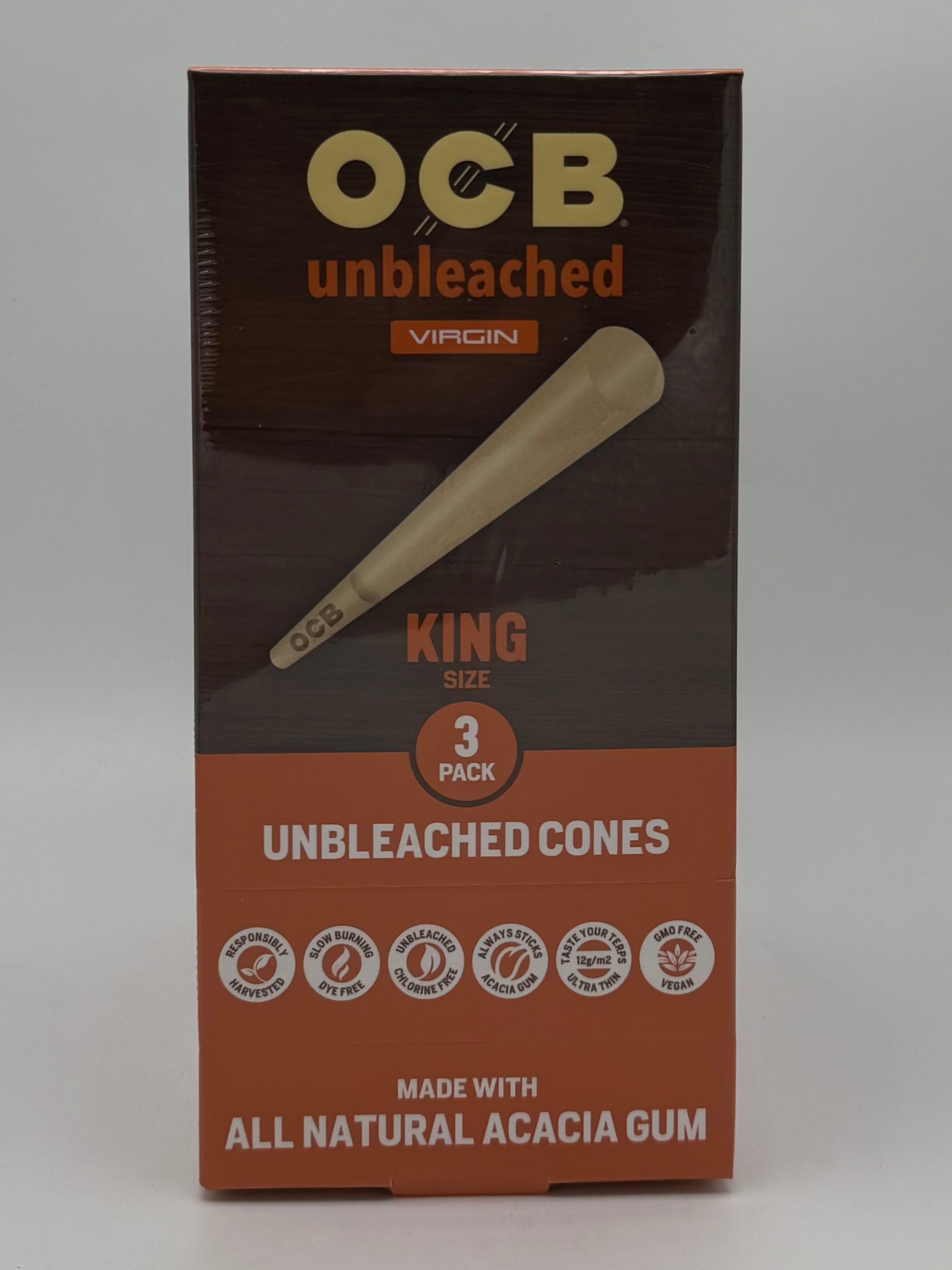 OCB King Size Unbleached Virgin Cones 24/3pk