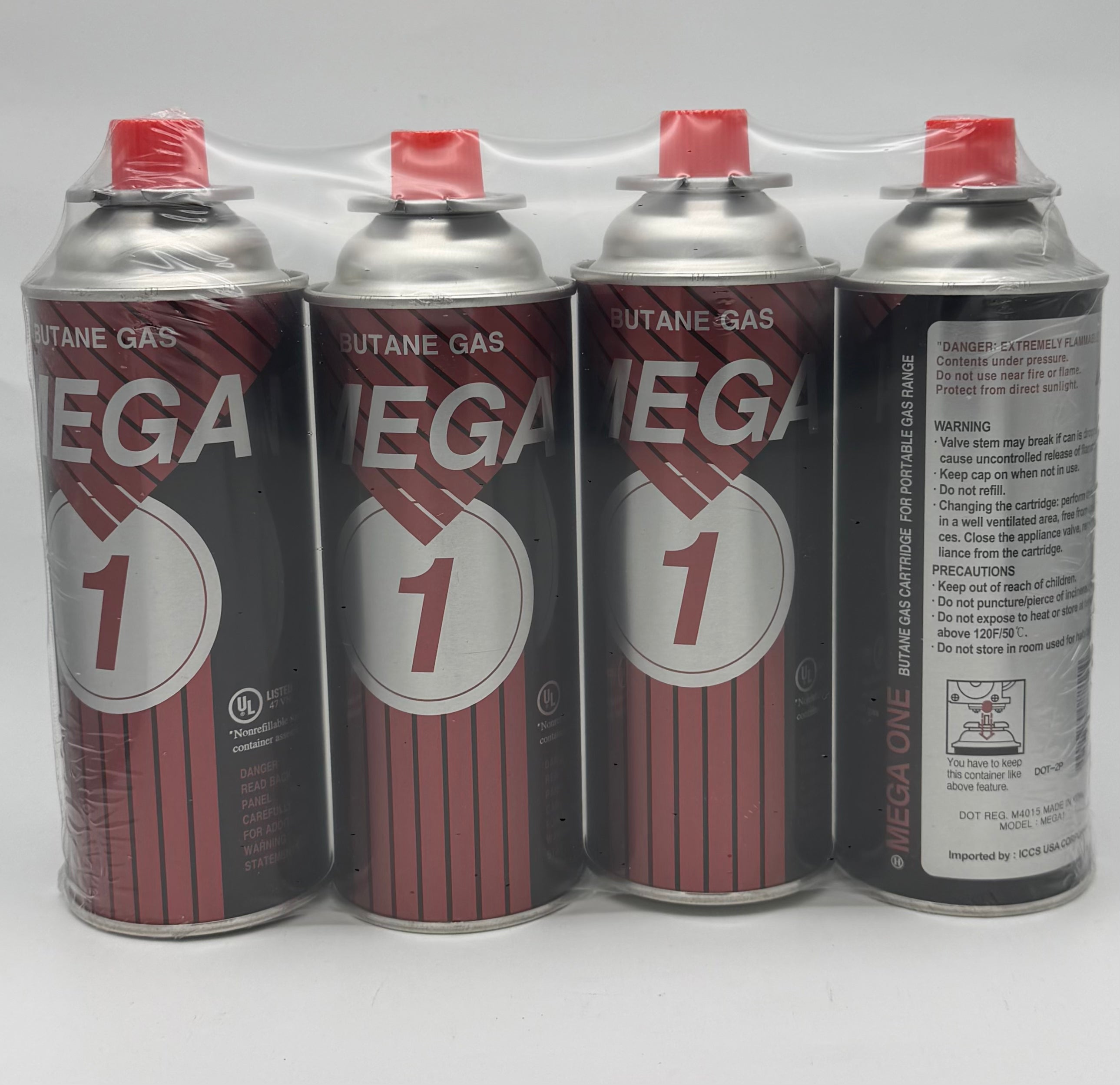 Mega 1 Butane Gas 4pk