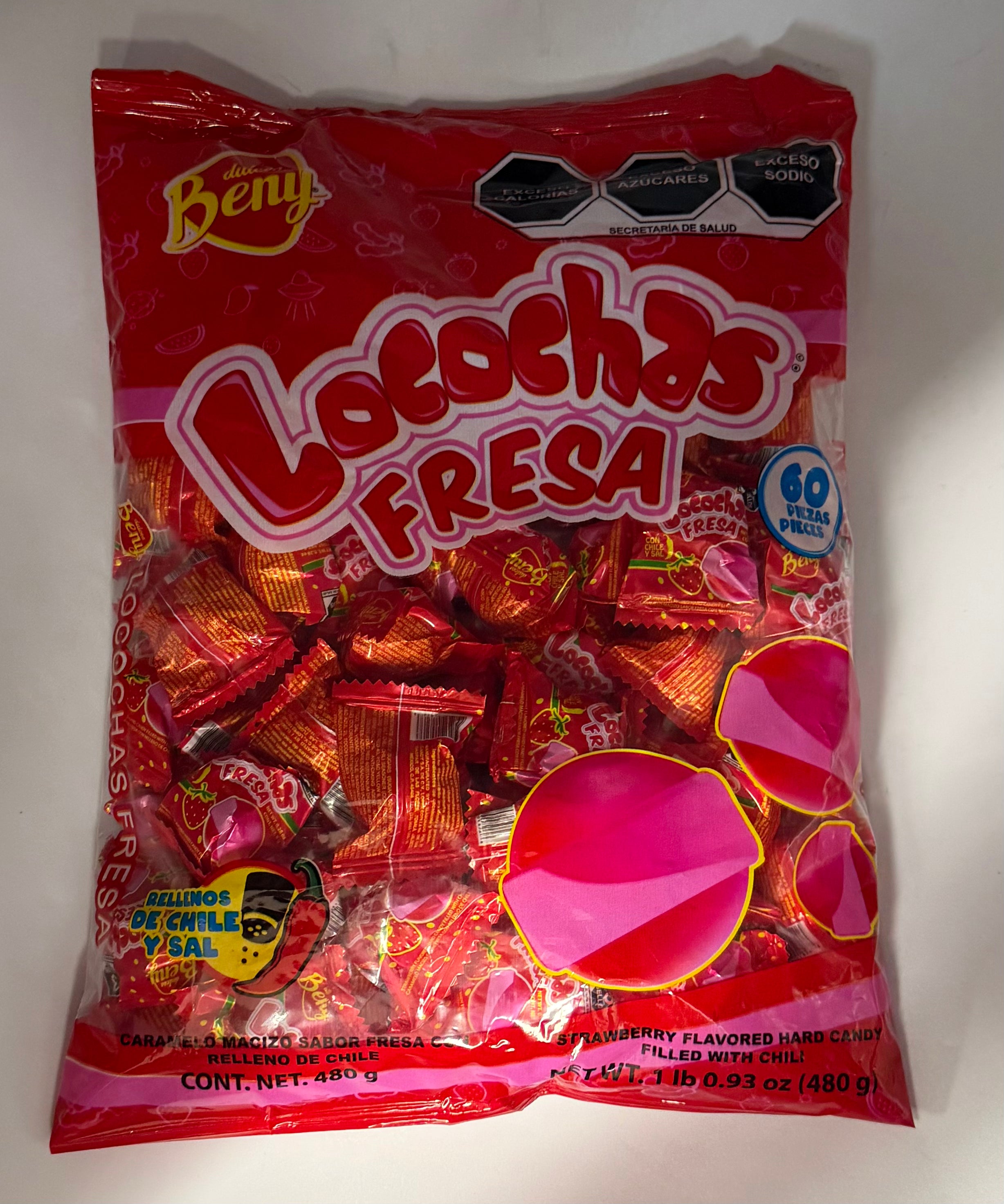 Beny Locochas Fresa 60ct Strawberry Net Wt 1lbs