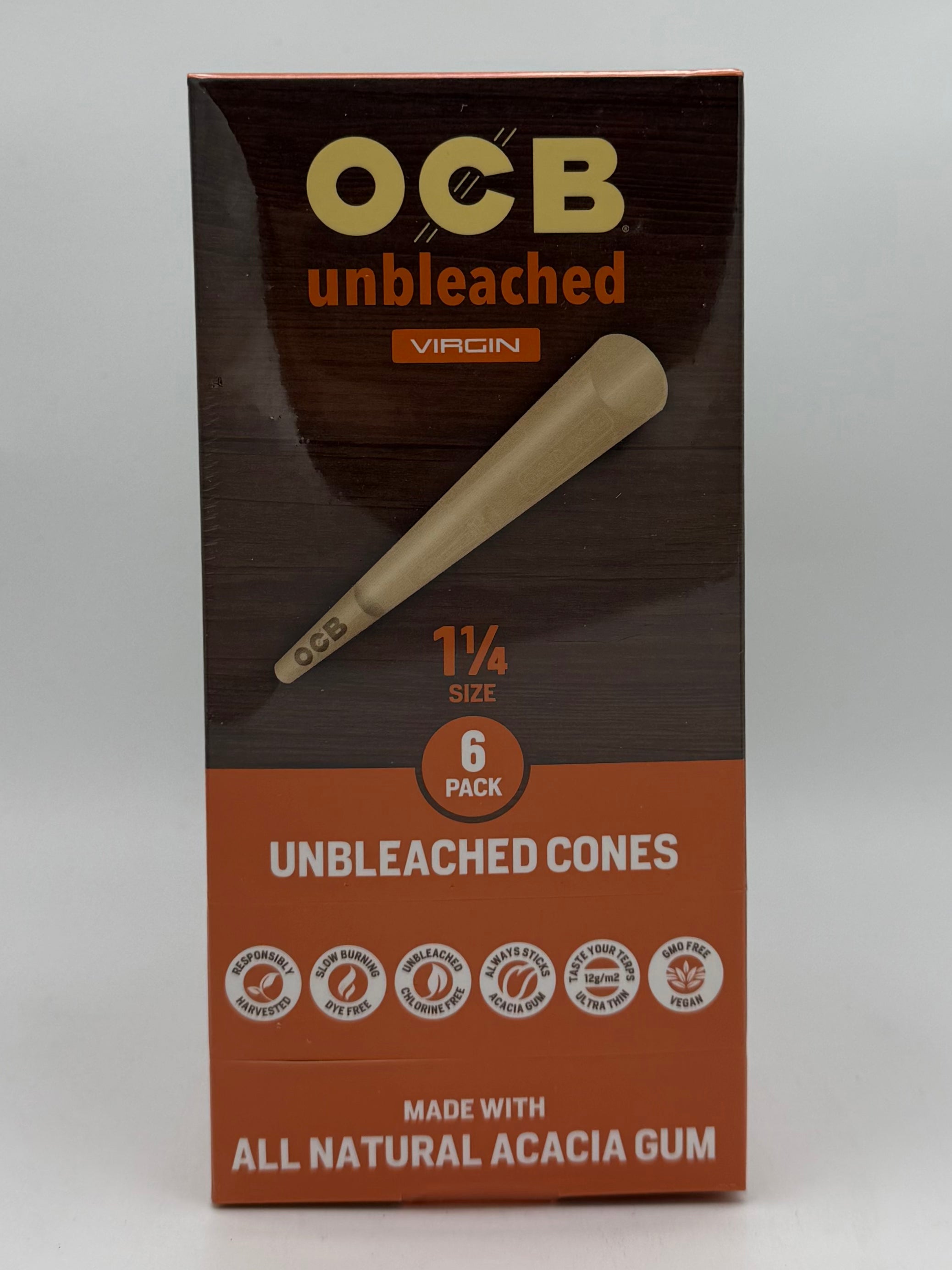 OCB  1-1/4 Unbleached  Cones 24/6pk