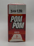 PomPom 3/1.39 RED 15/3pk