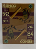 Zig-Zag 70's size Cones Unbleached Mini 24ct Pack