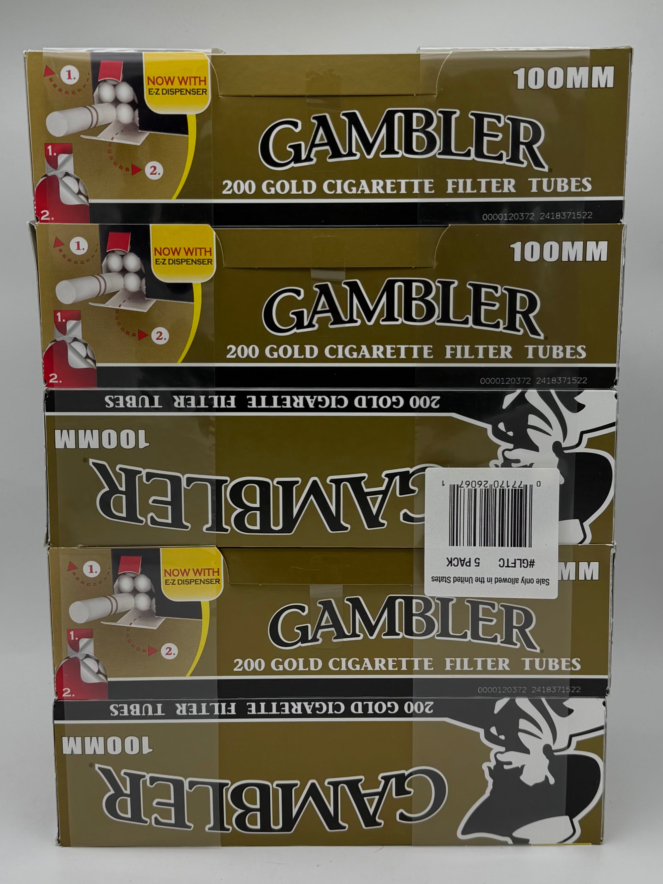 Gambler Cigarettes Tubes Light 100's  5/200ct Gold