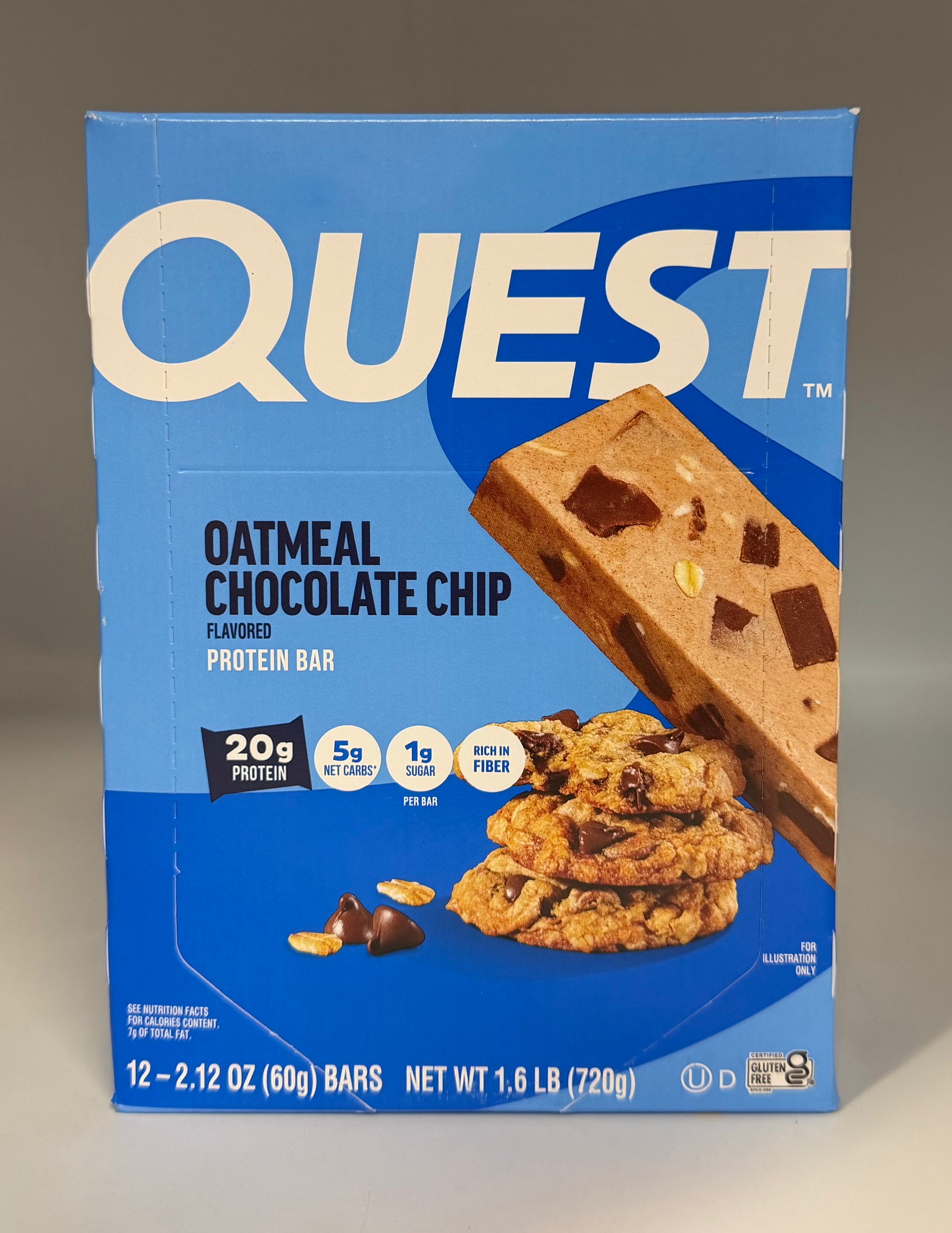 Quest Bar Oatmeal Chocolate Chip 12ct