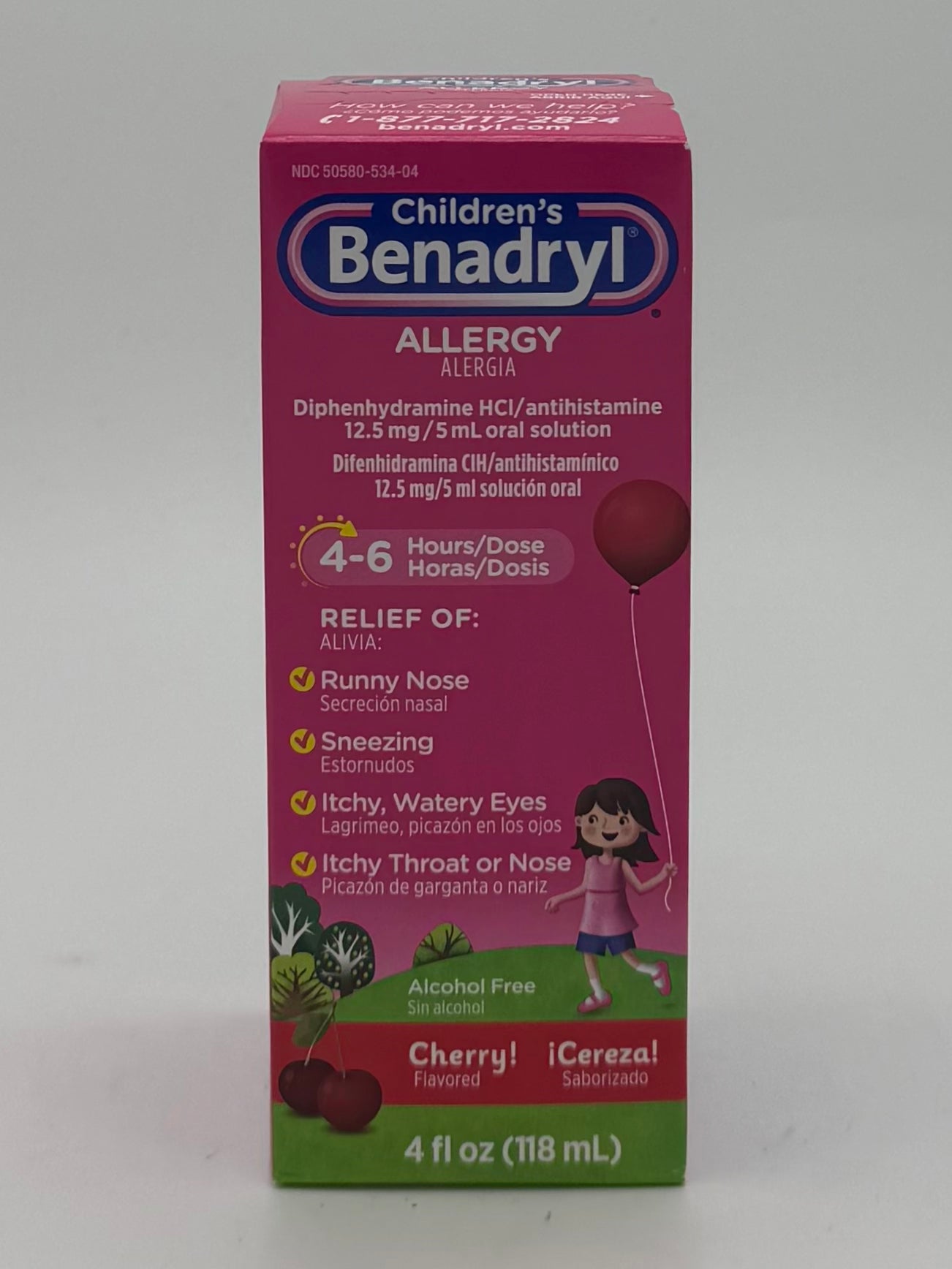 Childern's Benadryl Allergy Liquid Cherry 4oz
