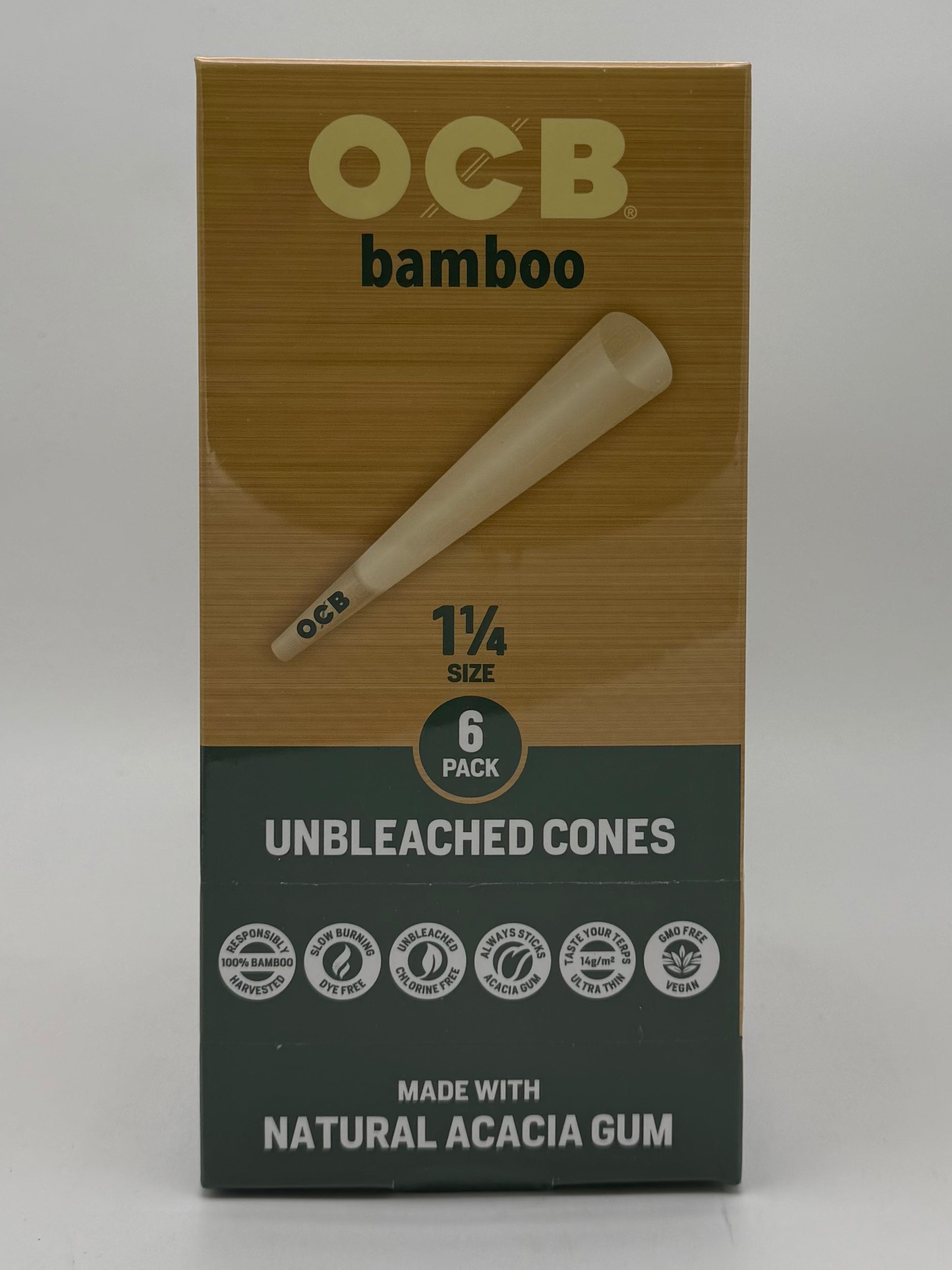 OCB Bamboo 1-1/4 Unbleached Cones 24/6pk