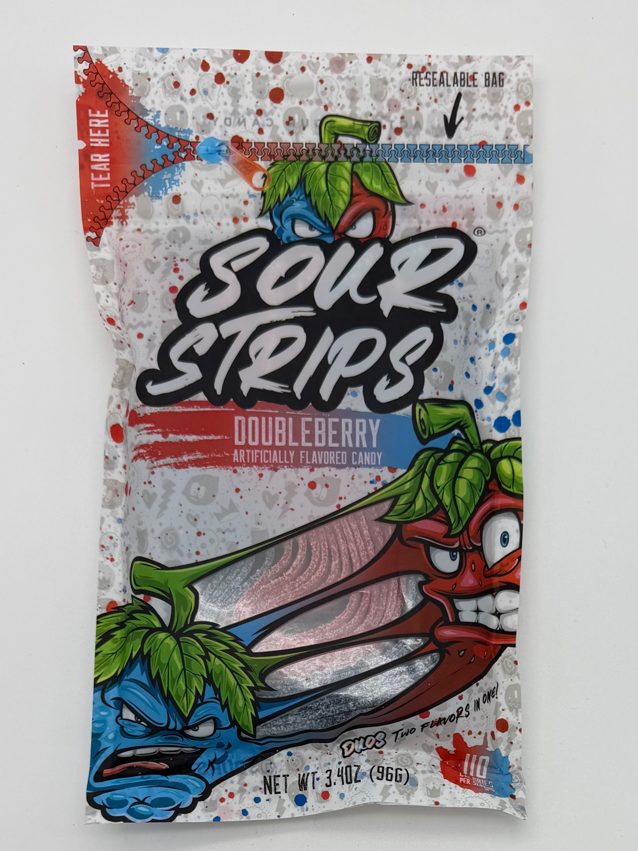 Sour Strips 3.4oz Double Berry