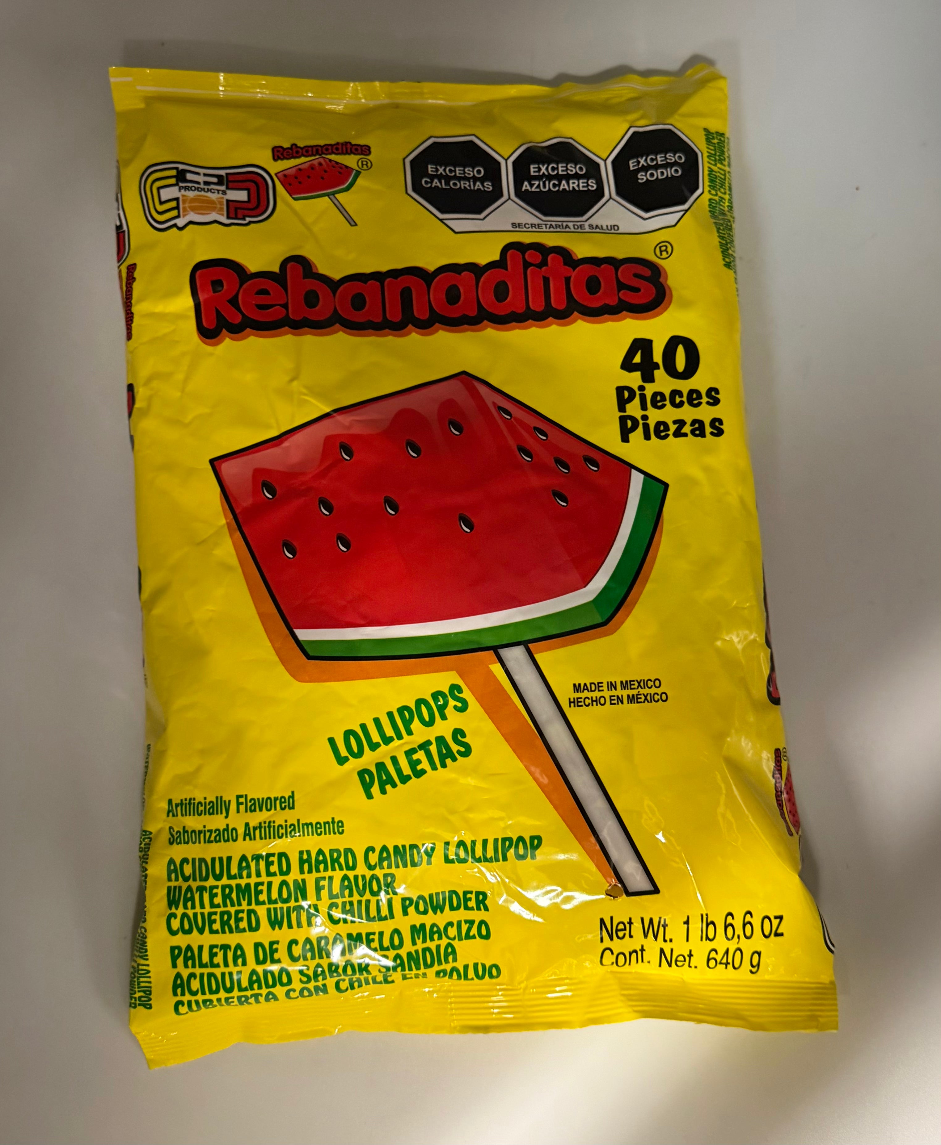 Rebanaditas Lollipops Watermelon with Chilli 40ct