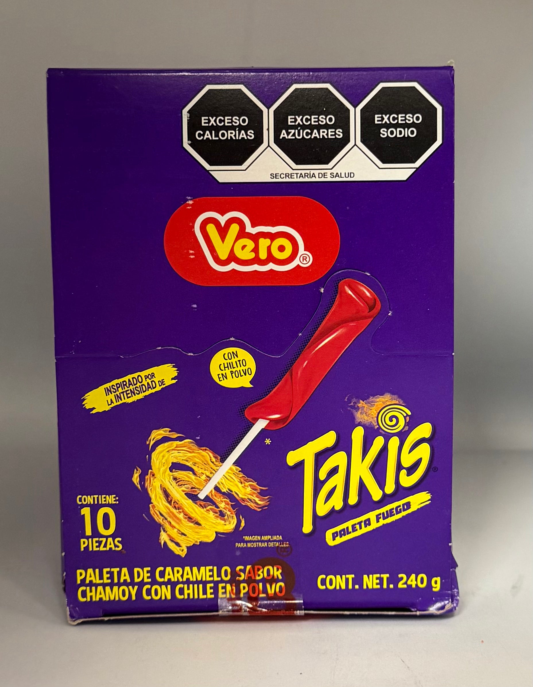 Vero Paleta De Caramelo Sabor Chamoy Takis 10ct
